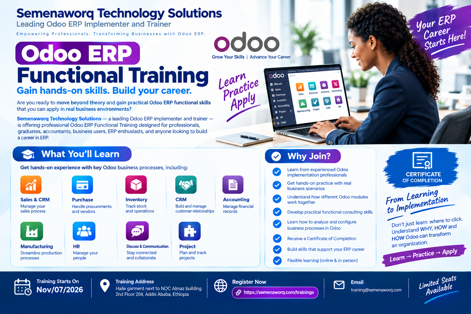 🚀 MASTER ODOO ERP FUNCTIONS THROUGH A PRACTICAL WORKSHOP